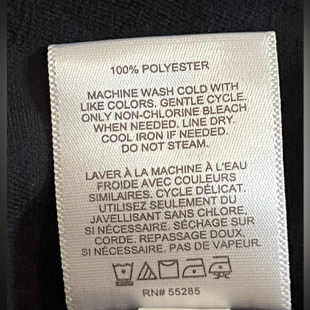 Express Button Front Flutter Sleeve Navy Blue Pep… - image 5